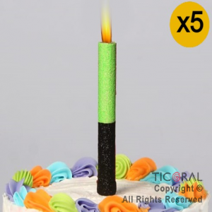 BENGALA FLUO CON GIBRE BLACK NEON VERDE x 5